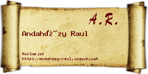 Andaházy Raul névjegykártya